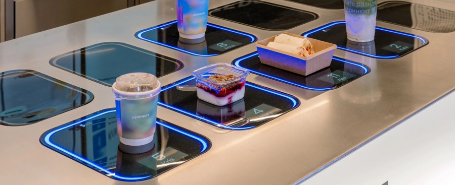 Drinkit smart pickup counter with order displays